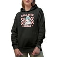 thumbnail image 1 of One Loved Nurse with Groovy Text & Anime Art, Retro Valentine's Day Gift, Black Hooded Sweatshirt or Hoodie, Small, 1 of 5