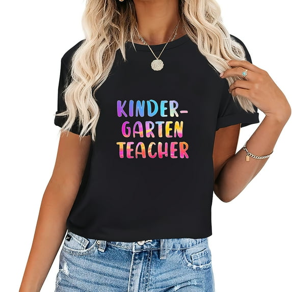 One Loves Teaching Back to School Gifts Unique Graphic T-Shirt for Women - Stylish Short Sleeve Top with Trendy Print