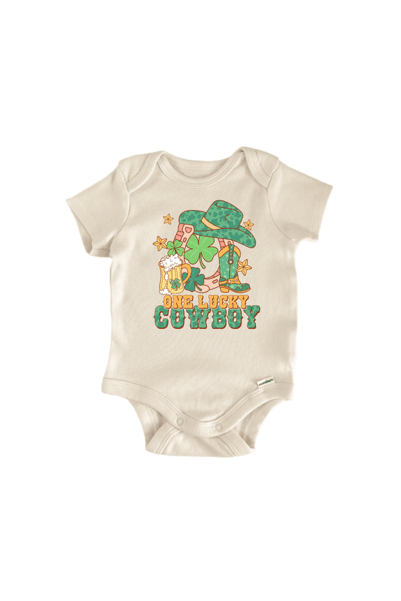 One Lucky Cowboy St. Newborn Baby Bodysuit