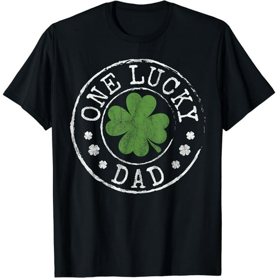 One Lucky Dad Father Funny Irish Shamrocks St Patrick's Day T-Shirt