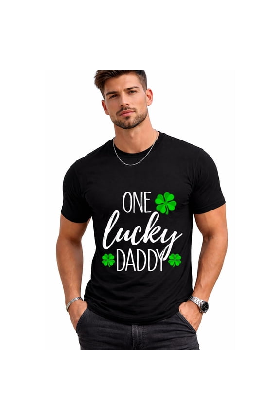 One Lucky Dad Matching St Patricks Day Mens T-Shirt