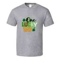 thumbnail image 1 of One Lucky Dad T-shirt St Patricks Day Father Fun Cool Tee Gift T Shirt, 1 of 1
