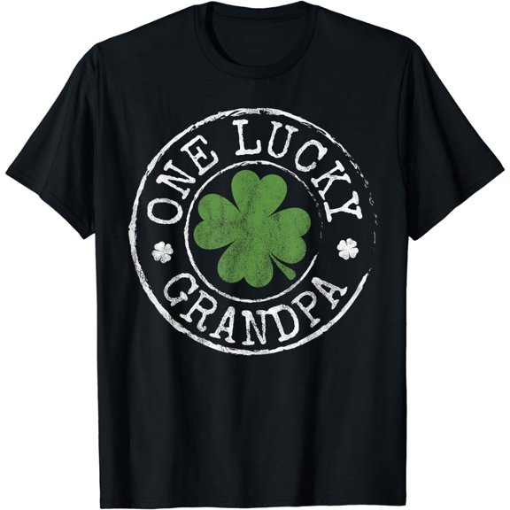 One Lucky Grandpa Funny Irish Shamrocks St Patrick's Day T-Shirt