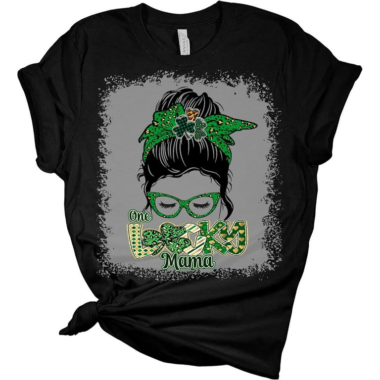 Women One Lucky Mama T Shirt St Patricks Day Gift Tee Women One Lucky Mama T Shirt St Patricks Day Gift Tee