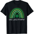 thumbnail image 1 of One Lucky Mama Rainbow St Patrick’s Day Mom Mother Womens T-Shirt, 1 of 3