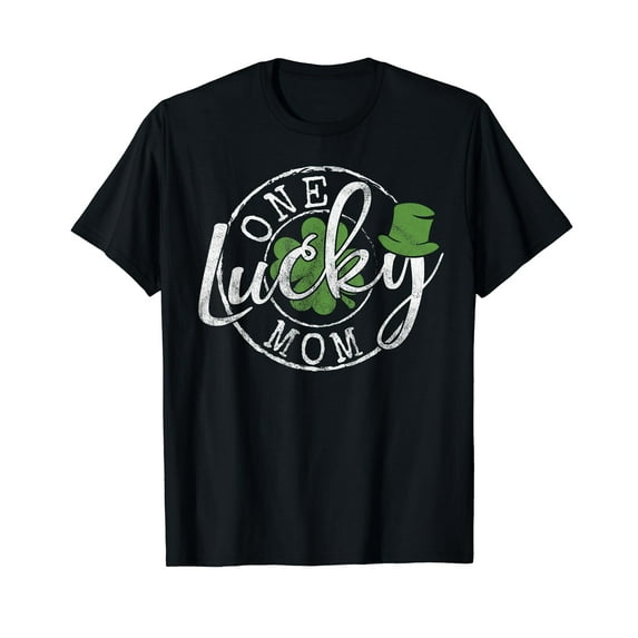 One Lucky Mom Funny Mother Irish Clovers St Patrick's Day T-Shirt