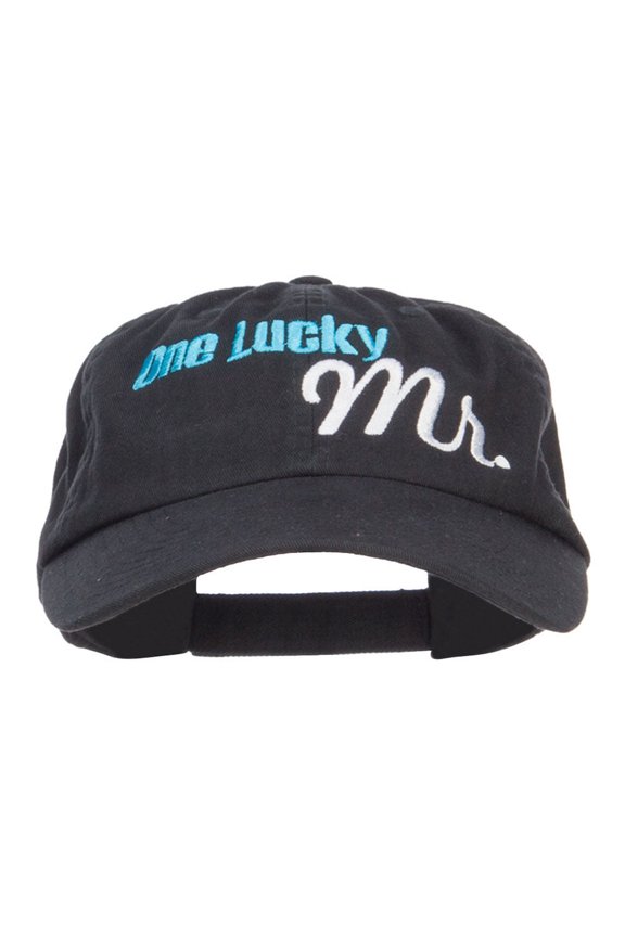 One Lucky Mr Embroidered Low Cap - Black OSFM