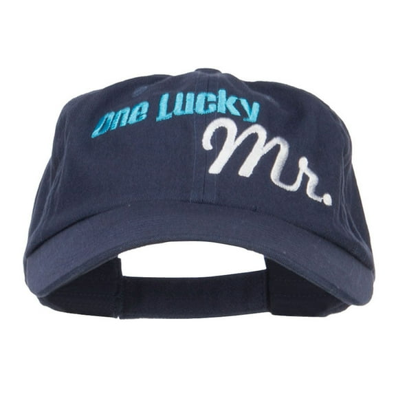 One Lucky Mr Embroidered Low Cap - Navy OSFM