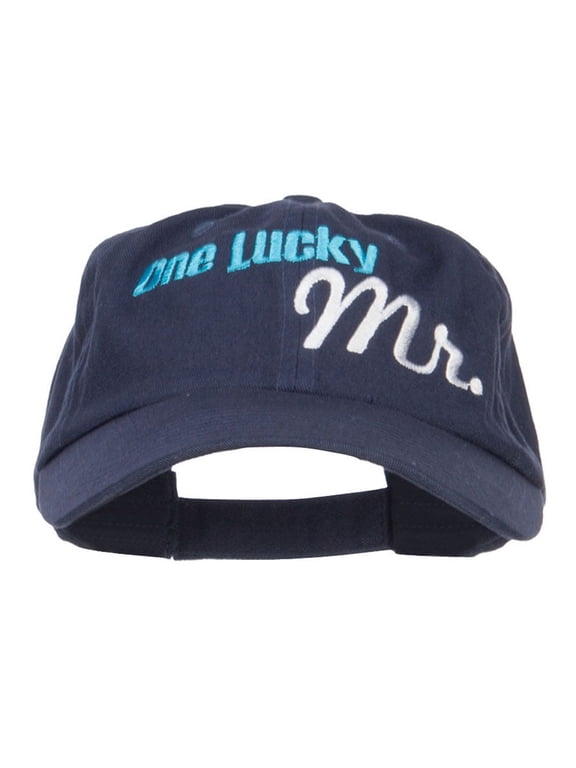 One Lucky Mr Embroidered Low Cap - Navy OSFM