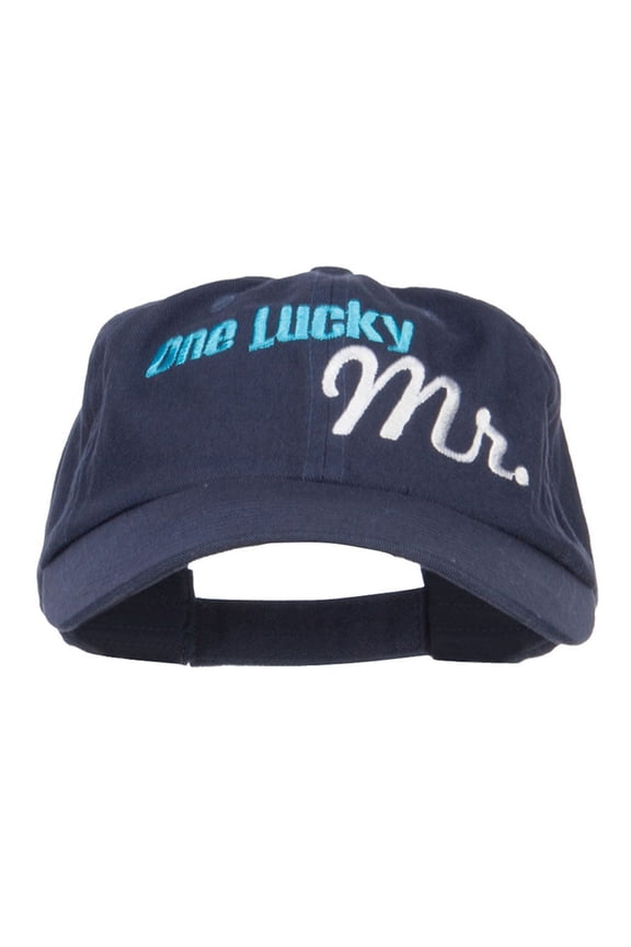 One Lucky Mr Embroidered Low Cap - Navy OSFM