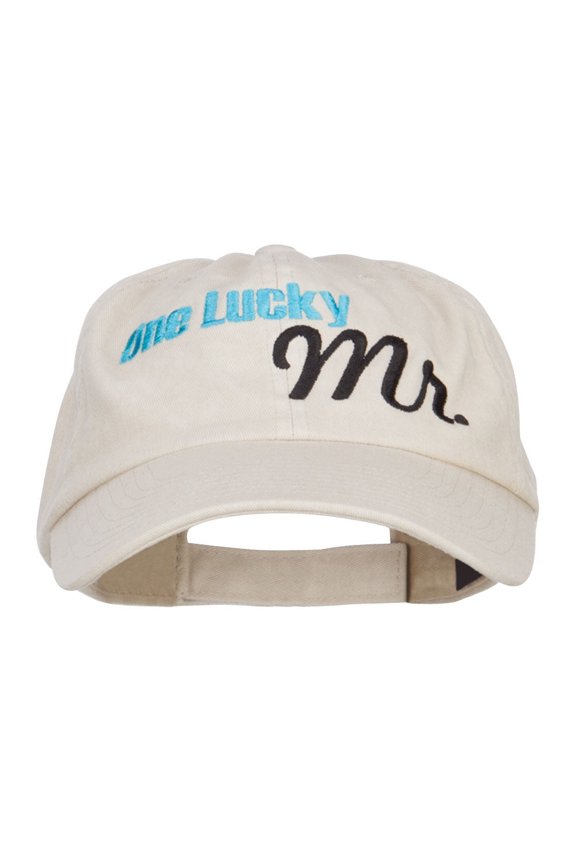 One Lucky Mr Embroidered Low Cap - Putty OSFM