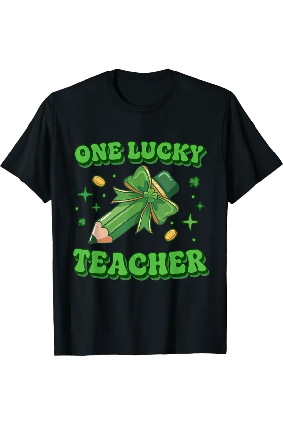 One Lucky Teacher Saint Patty St Patrick’S Day Retro Vintage T-Shirt , Vintage T-Shirt