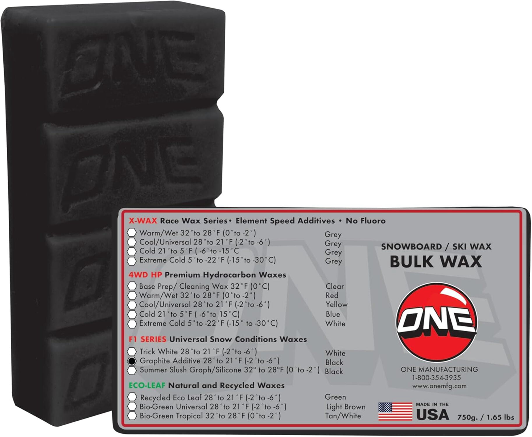One MFG F1 Graphite Plus Bulk Wax - 750g - Walmart.com