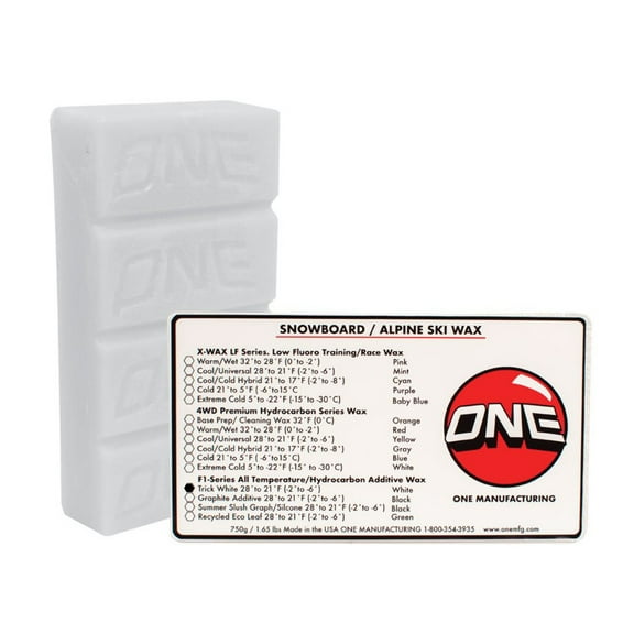 One MFG F1 White Any Condition Snowboard Wax- 750g