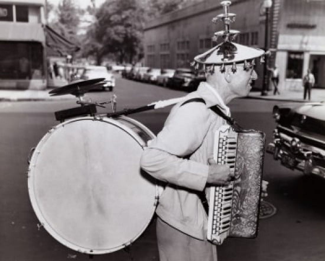 One-Man Band performing on a street Canvas Art - (18 x 24)