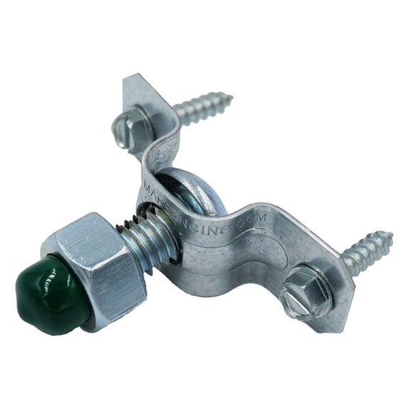One Man Fencing Livestock Panel Connector for Wood Post Zinc-plated Steel Silver Clamps 2 Pack