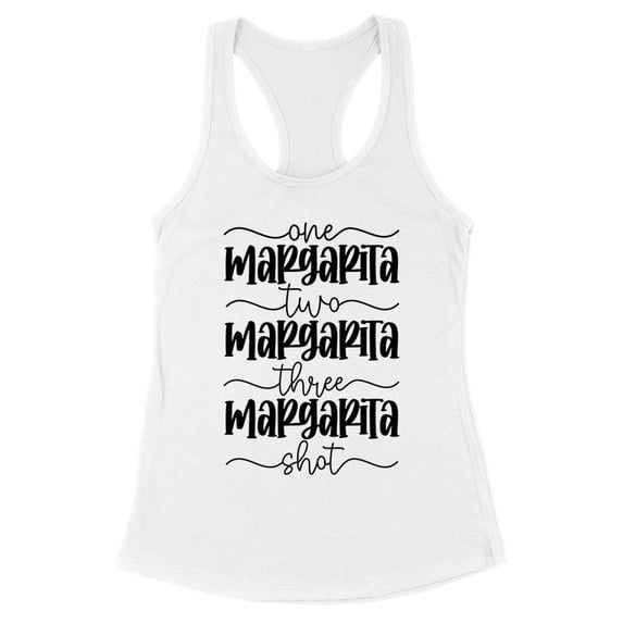 One Margarita Two Margarita Tank Top Fitted Racerback Women's Large White