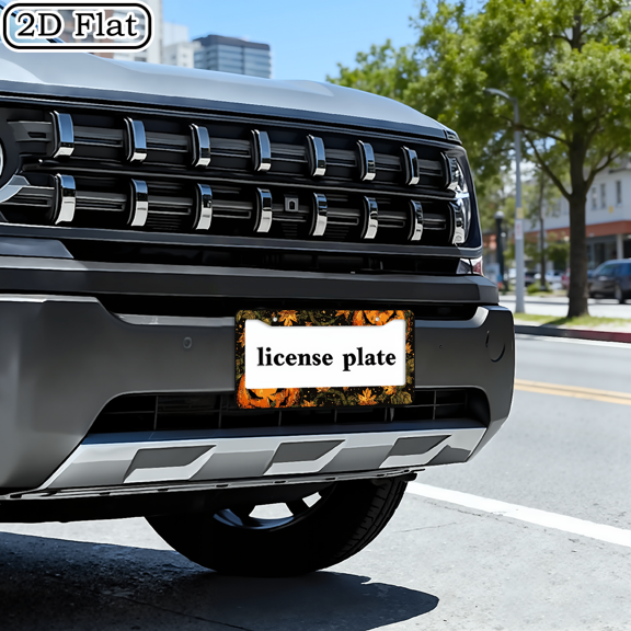 One Metal License Plate Frame Featuring a Pumpkin Design, Compatible with North American And Many International Vehicles. Comes with Installation Screws for a Secure Fit. Stylish And UV Resistan