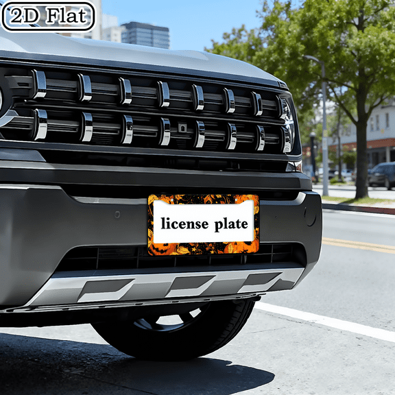 One Metal License Plate Frame Featuring a Pumpkin Design, Compatible with North American And Many International Vehicles. Comes with Installation Screws for a Secure Fit. Stylish And UV Resistan