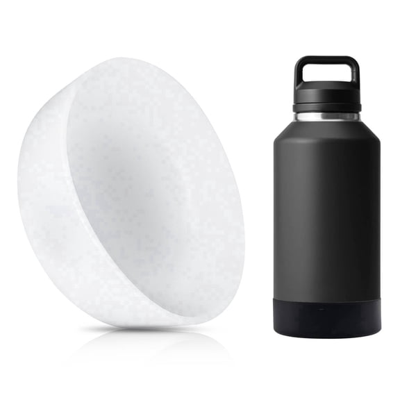 One MissionX Protective Silicone Boot Sleeve for YETI 64 oz Rambler Water Bottle, Clear White