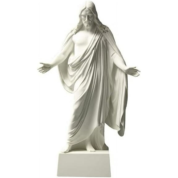 One Moment In Time LDS3 Christus Statue White Cultured Marble Handmade Mormon LDS CTR 19"