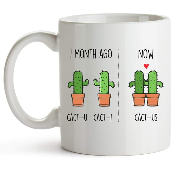 One Month Anniversary Mug 11 Ounces Funny One Month Anniversary Coffee Mug for Boyfriend and Girlfriend 1 Month Dating Anniversary Cup First Month Dating Anniversary