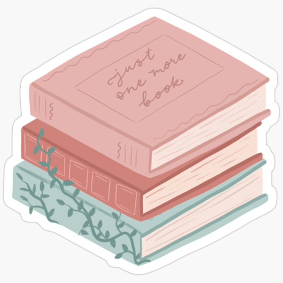 Book Stack Decal One More Book Stack Sticker Phone Decal Water Bottle Stickers Car ...