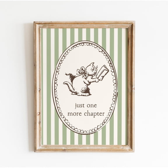 One More Chapter Vintage Bookish Wall Decor Cozy Reading Room Art Unframed Paper Print