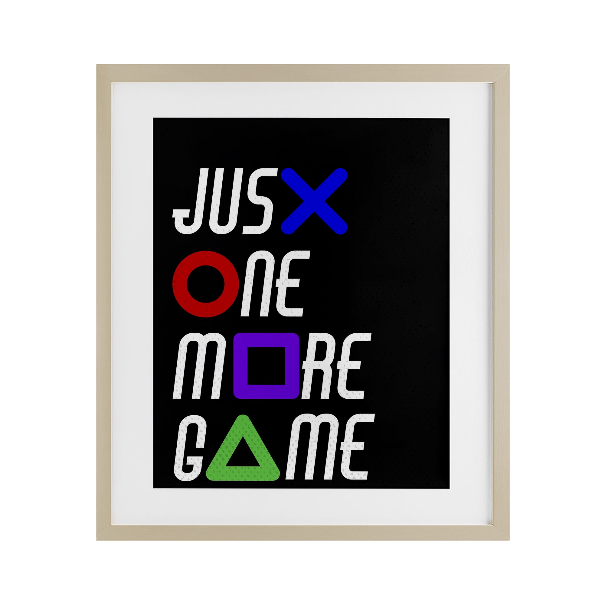 One More Game with Symbols Birch Framed Print Under Glass, design by Kim Allen