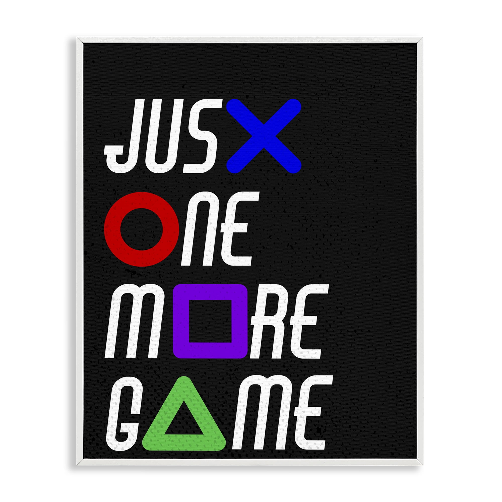 One More Game with Symbols White Framed Giclee Art, design by Kim Allen