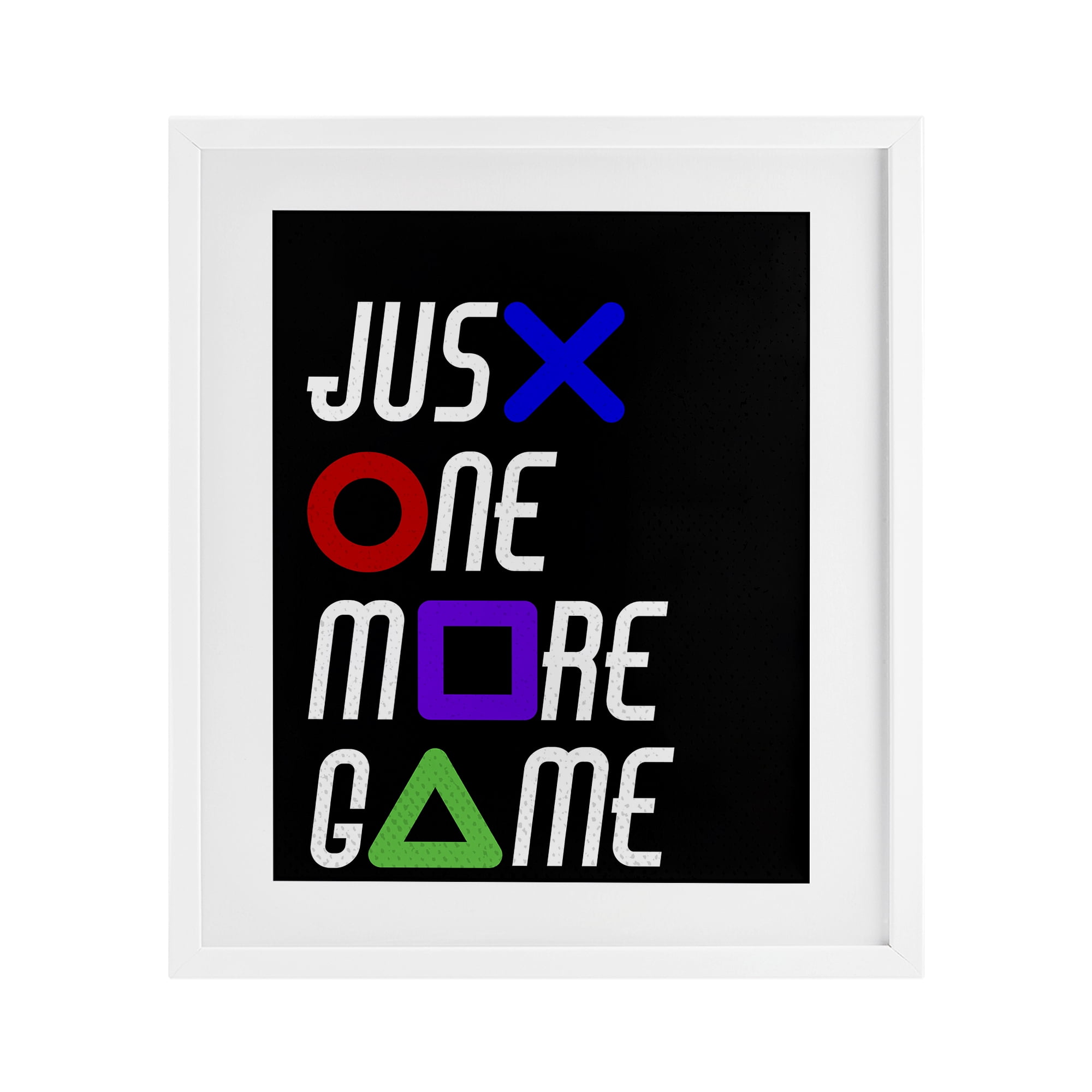 One More Game with Symbols White Framed Print Under Glass, design by Kim Allen