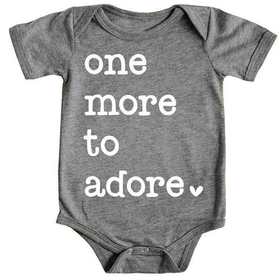 One More to Adore Reveal Bodysuit Granite Heather Bodysuit 6 Months
