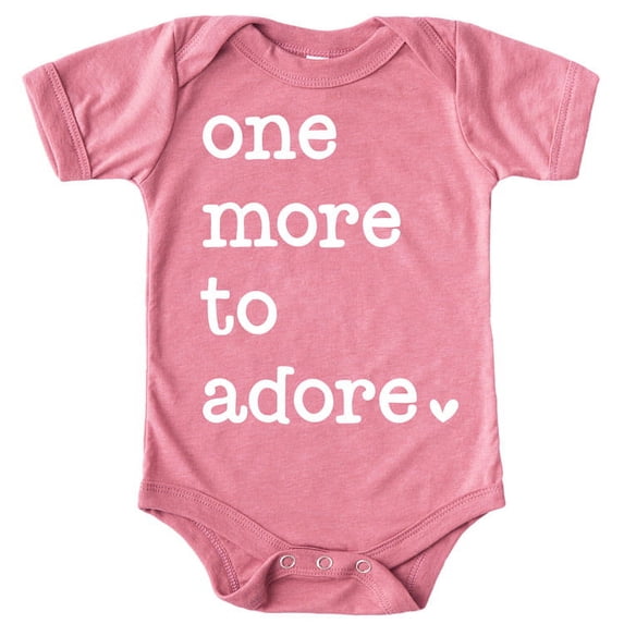 One More to Adore Reveal Bodysuit White on Mauve Bodysuit 6 Months
