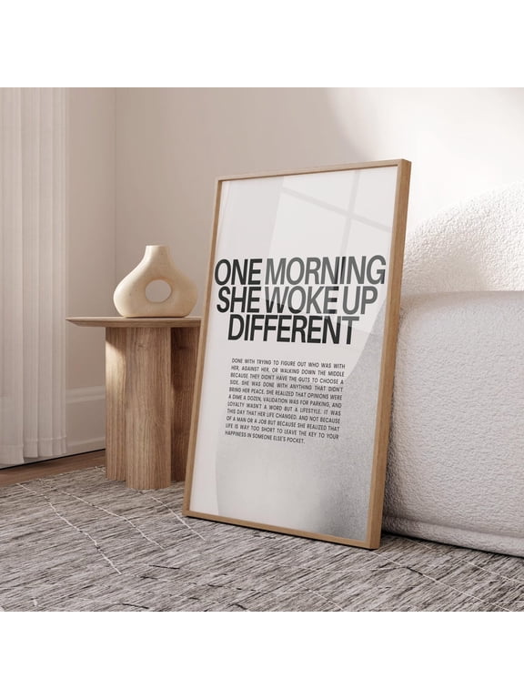 One Morning She Woke Up Different Feminist Print Female Empowerment Woman Line Art Feminist Wall Art Strong Women Quote Divorce Gift Wall Art Modern Wall Decor