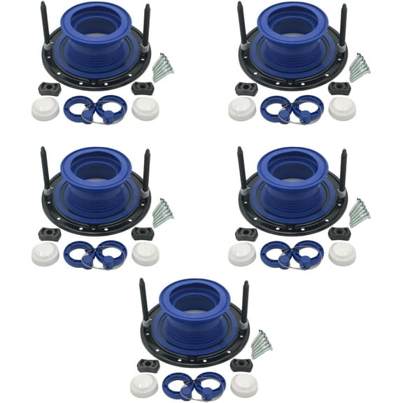 One N Done Toilet Flange Repair Kit - Toilet Kit For Low or Broken Flange. Toilet Wax Ring Replacement Kit W/Toilet Flange Extender Kit, Easy Toilet Bolts, & Toilet  For Bottom of Toilet. 5X