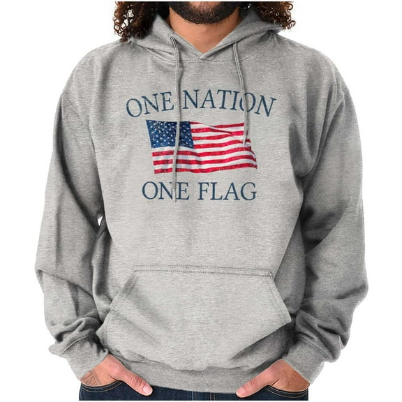 One Nation Distressed Flag USA Pride Hoodie Sweatshirt Women Men Brisco Brands L