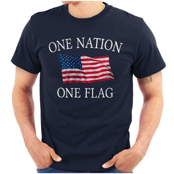 One Nation Distressed Flag USA Pride Men's Graphic T Shirt Tees Brisco Brands L