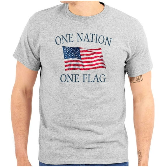 One Nation Distressed Flag USA Pride Men's Graphic T Shirt Tees Brisco Brands L