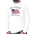 thumbnail image 1 of One Nation Distressed Flag USA Pride Plus Size Long Sleeve Graphic Tee Shirt Brisco Brands 3X, 1 of 6