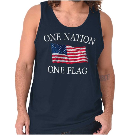 One Nation Distressed Flag USA Pride Tank Top T Shirts Men Women Brisco Brands X