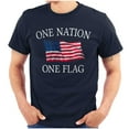 thumbnail image 1 of One Nation Distressed Flag USA Pride Plus Size Crewneck Graphic Tee Shirt Brisco Brands 2X, 1 of 6
