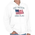 thumbnail image 1 of One Nation Distressed Flag USA Pride Unisex Fleece Graphic Zip Up Hoodie Brisco Brands 4X, 1 of 6