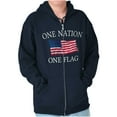 thumbnail image 1 of One Nation Distressed Flag USA Pride Zip Up Hoodie Men's Women's Brisco Brands L, 1 of 6