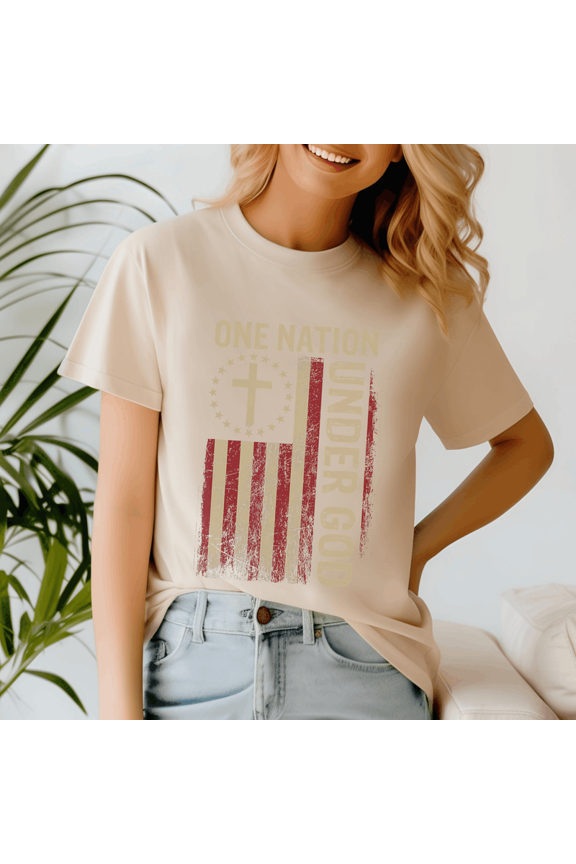 One Nation Under God Flag 4Th Of July, Independence Day, Fourth Of July,4 Of July Shirt, Memorial Day Gift, Usa Flag, Fireworks Shirt, Stars And Stripes Tee, Patriotic Tshirt