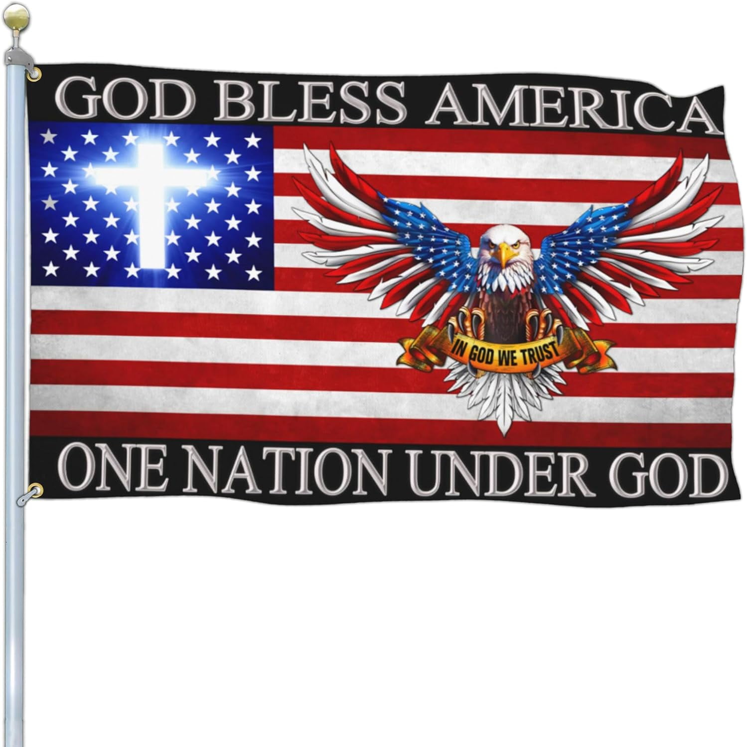One Nation Under God Flag Patriotic God Bless America Flag Christian