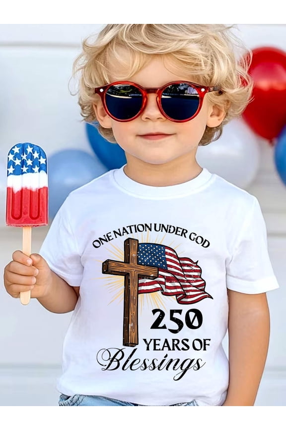 One Nation Under God 250 Years 250th Anniversary USA Men Kids T-Shirt