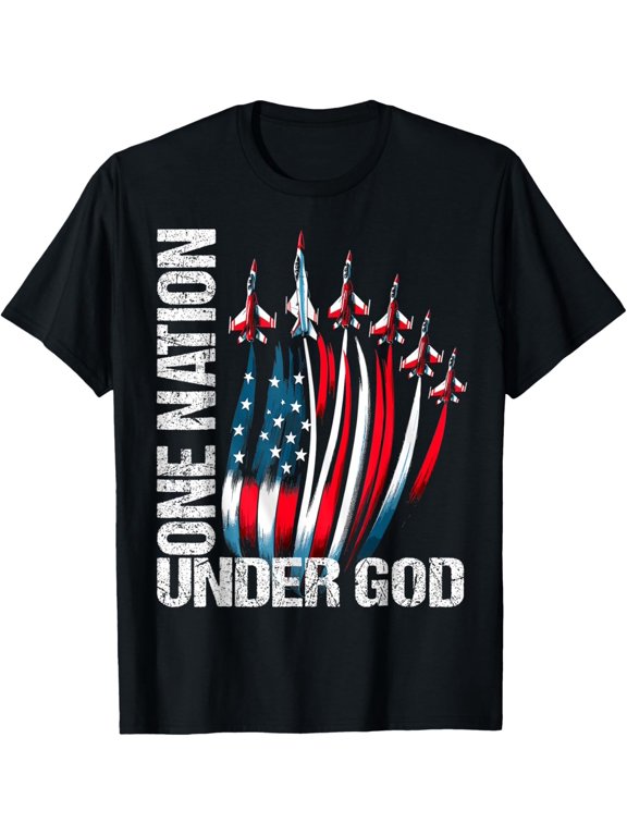 One Nation Under God American Flag Fighter Jets T-Shirt