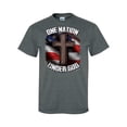 thumbnail image 1 of One Nation Under God Christian Unisex Short Sleeve T-shirt-Dark Heather Grey-Small, 1 of 4