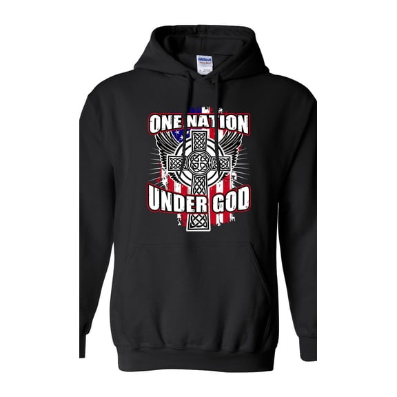 One Nation Under God Cross USA America Patriotic DT Sweatshirt Hoodie