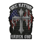 One Nation Under God Decal Premium Vinyl Die Cut UV Coating Military Decals for Patriots | Outdoor/Indoor Stickers for Vehicles, Laptops, and Gears